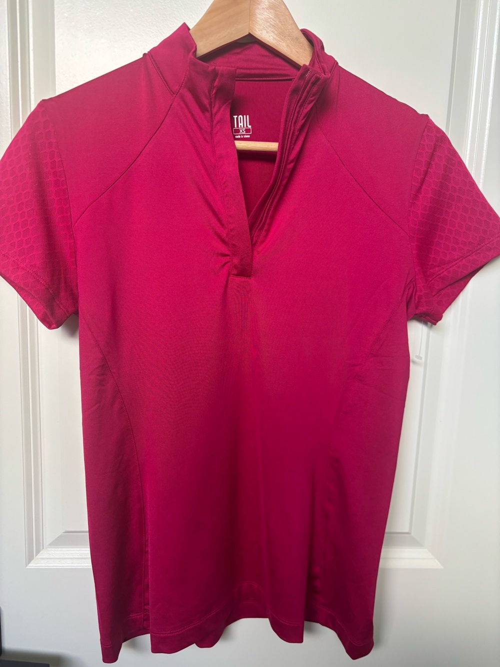 Tail Activewear Women's Short Sleeve Athletic Top in Raspberry Size XS